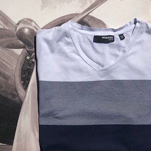 Murano Modern Stripe Slim Fit Tee